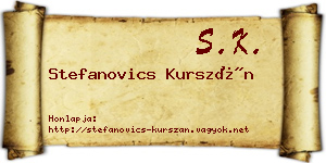 Stefanovics Kurszán névjegykártya